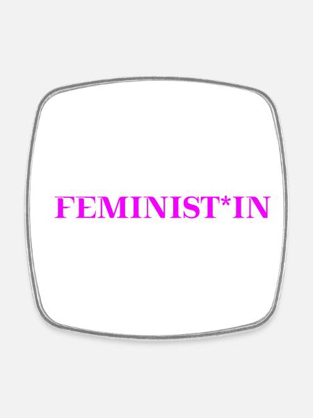 Feminist*in Geschenkidee Feminismus gendern - Viereckiger Kühlschrankmagnet - Weiß