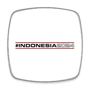 Indonesia 2024 - Square fridge magnet - white - Front