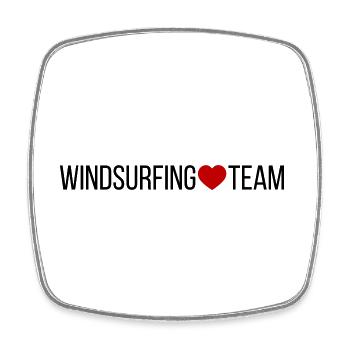 Windsurfing Team Herz - Viereckiger Kühlschrankmagnet - Weiß - Vorne