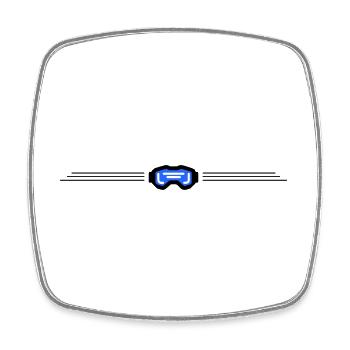 Skibrille Symbol Element Ski - Viereckiger Kühlschrankmagnet - Weiß - Vorne