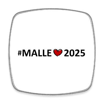 Malle 2025 Herz - Viereckiger Kühlschrankmagnet - Weiß - Vorne