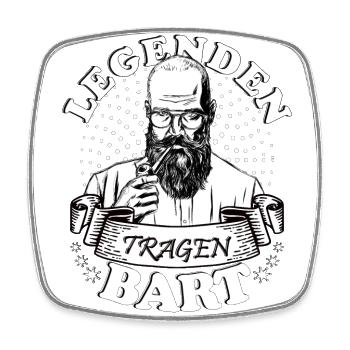 Legenden tragen Bart - Viereckiger Kühlschrankmagnet - Weiß - Vorne