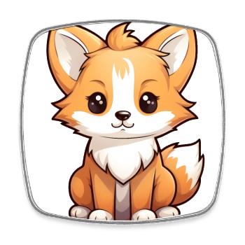 Fox Anime - Square fridge magnet - white - Front