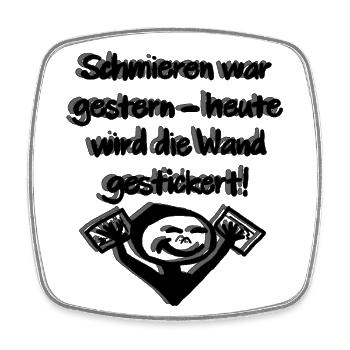 Today it's time for embroidery - Square fridge magnet - white - Front