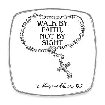 Walk by Faith Not by Sight - Square fridge magnet - white - Front
