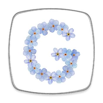 Letter G - Square fridge magnet - white - Front