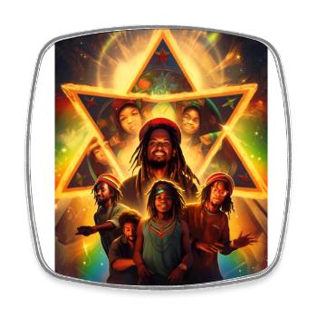 Rasta sunrise - Magnet carré - blanc - Devant