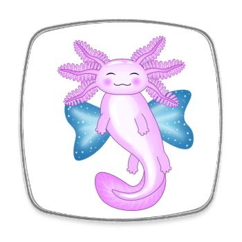 Engel Axolotl - Viereckiger Kühlschrankmagnet - Weiß - Vorne