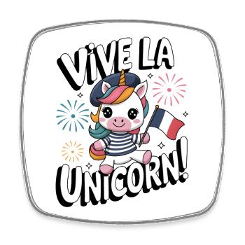 Vive La Unicorn! - Viereckiger Kühlschrankmagnet - Weiß - Vorne