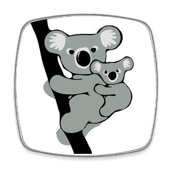 Koala und Baby - Viereckiger Kühlschrankmagnet - Weiß - Vorne