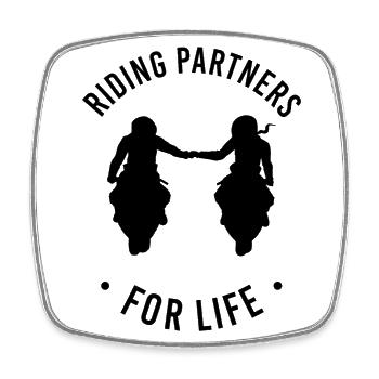 Riding Partners Couple Couple Bikercouple - Square fridge magnet - white - Front