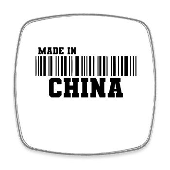 Made in China Barcode - Viereckiger Kühlschrankmagnet - Weiß - Vorne