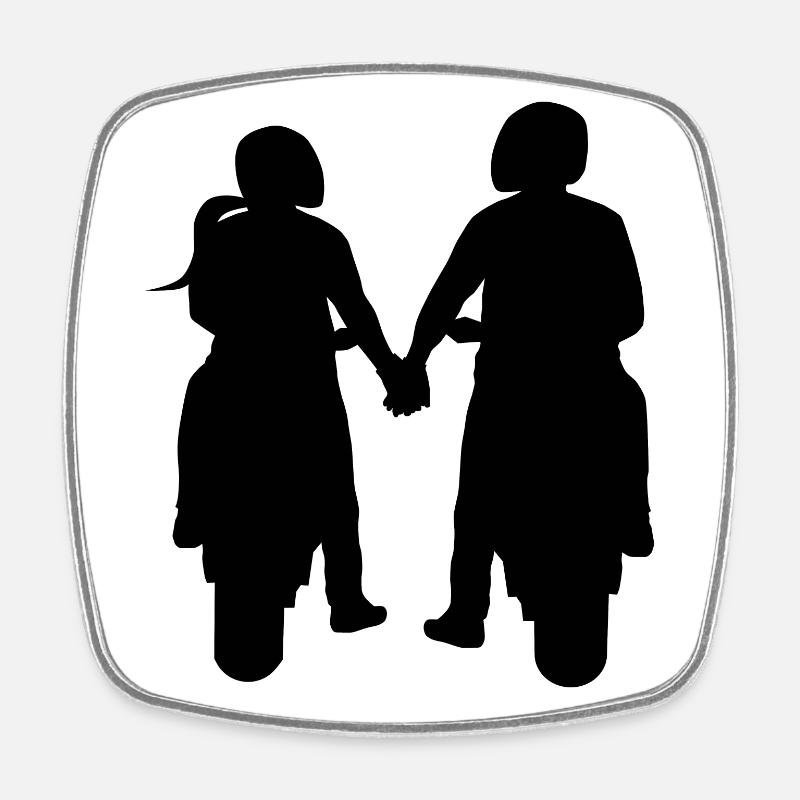 Bikercouple Motorradfahrer Pärchen Paar Motorrad - Viereckiger Kühlschrankmagnet - Weiß