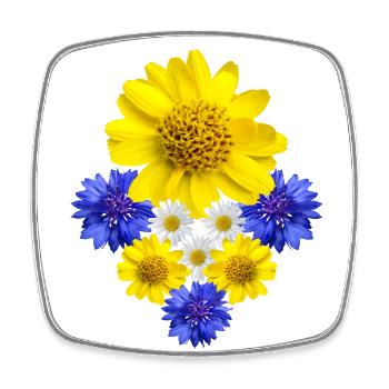 Fleur Fleur florale Fleur vigne bouquet floral - Magnet carré - blanc - Devant