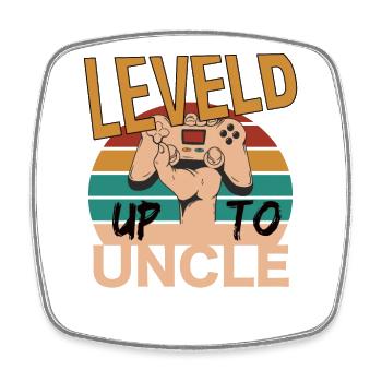 Leveld up to Uncle Gaming Zocken - Square fridge magnet - white - Front