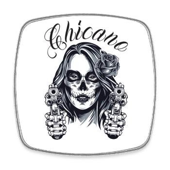 Chicano Girl - Square fridge magnet - white - Front