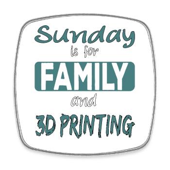 Sunday Is For Family And 3d Printing Saying - Square fridge magnet - white - Front