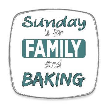 Sunday Is For Family And Baking Saying - Square fridge magnet - white - Front