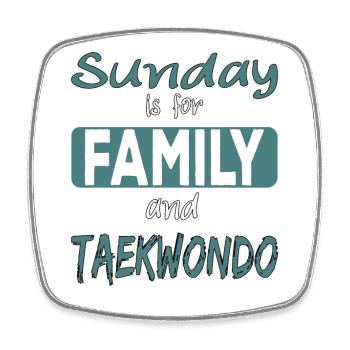 Sunday is for family and Taekwondo Spruch - Viereckiger Kühlschrankmagnet - Weiß - Vorne