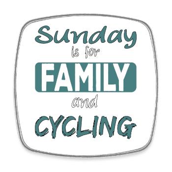 Sunday is for family and Cycling Spruch - Viereckiger Kühlschrankmagnet - Weiß - Vorne