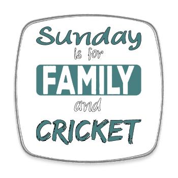 Le dimanche est pour la famille et le cricket dit - Magnet carré - blanc - Devant