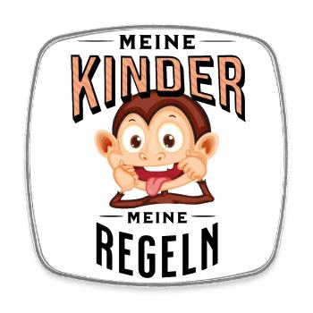 Kinder Kind Baby Erziehung Regeln lustig Geschenk - Viereckiger Kühlschrankmagnet - Weiß - Vorne