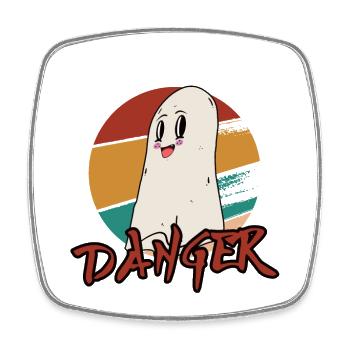You are in Danger Halloween Party Ghost - Square fridge magnet - white - Front