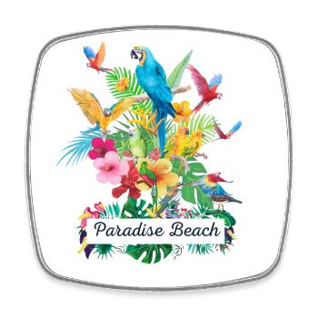 Paradise Beach - Square fridge magnet - white - Front