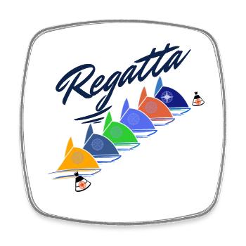 Regatta Captain Segelboot Yacht für Segler Skipper - Viereckiger Kühlschrankmagnet - Weiß - Vorne