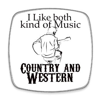 i like both Country and Western - Viereckiger Kühlschrankmagnet - Weiß - Vorne