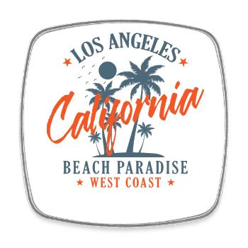 Los Angeles California Beach Paradise West Coast - Viereckiger Kühlschrankmagnet - Weiß - Vorne