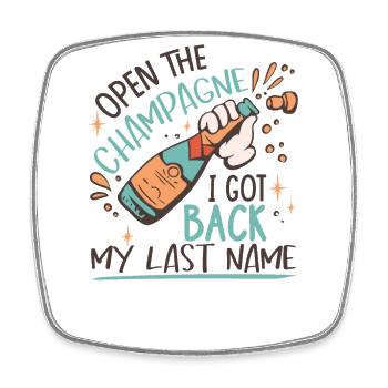 I Got Back My Last Name | Divorce Party - Square fridge magnet - white - Front