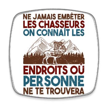 Chasseur Humour Chasse - Magnet carré - blanc - Devant