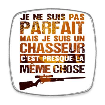 Chasseur Humour - Magnet carré - blanc - Devant