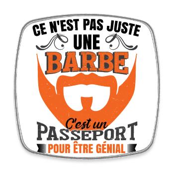 Ce N'est Pas Juste Une Barbe - Magnet carré - blanc - Devant