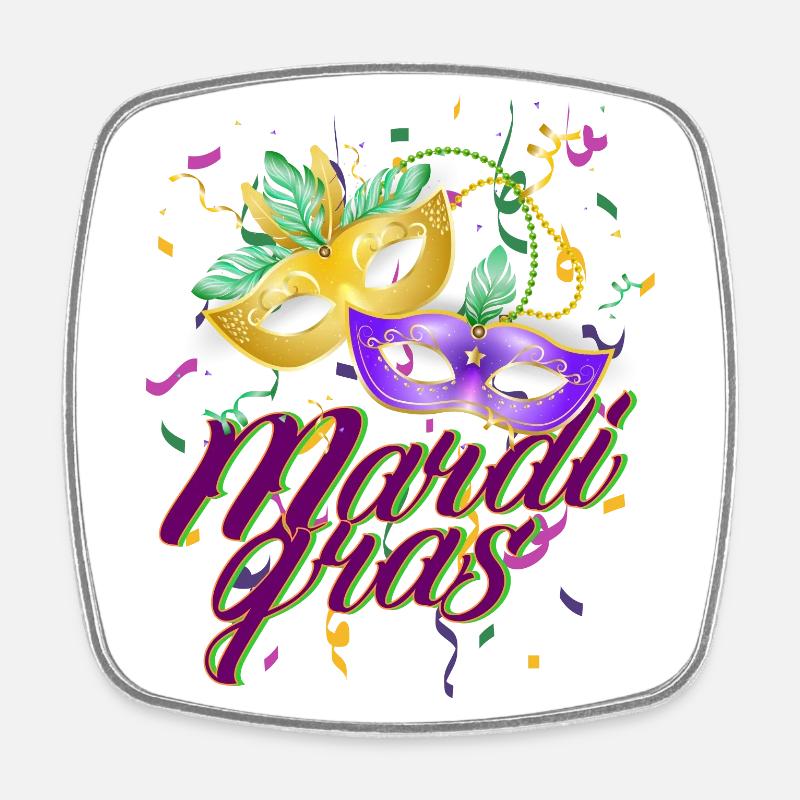 CARNAVAL DE MARDI GRAS - Magnet carré - blanc