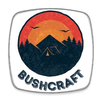Bushcraft survival - Viereckiger Kühlschrankmagnet - Weiß - Vorne