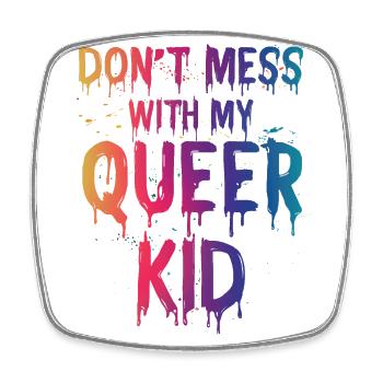 Enfant queer | Parents | Famille | LGBTQ - Magnet carré - blanc - Devant