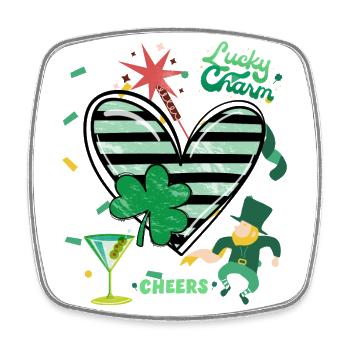 LUCKY CHARM - Square fridge magnet - white - Front