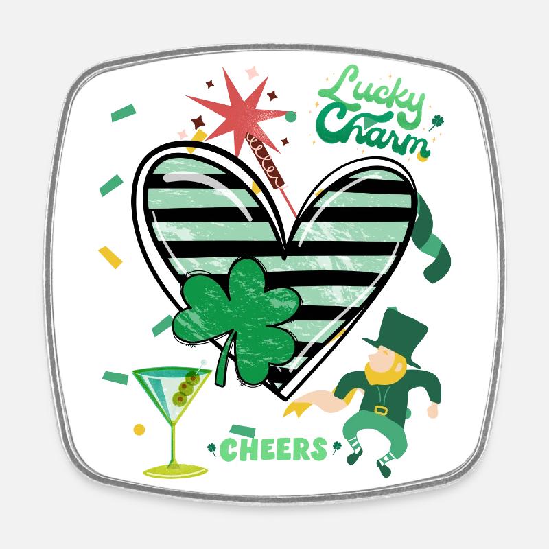 LUCKY CHARM - Square fridge magnet - white