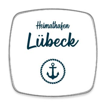 Heimathafen Lübeck Ostsee Segeln Meer - Viereckiger Kühlschrankmagnet - Weiß - Vorne