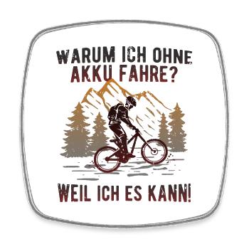 Mountainbike MTB - Viereckiger Kühlschrankmagnet - Weiß - Vorne