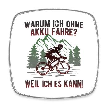 Fahrradfahren ohne Akku Radsport Rennrad - Viereckiger Kühlschrankmagnet - Weiß - Vorne