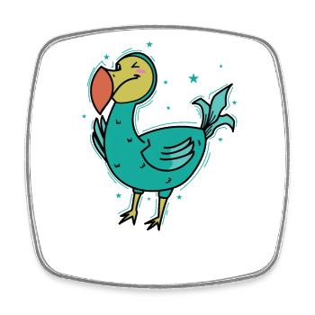 Dodo Bird aus Mauritius - Viereckiger Kühlschrankmagnet - Weiß - Vorne