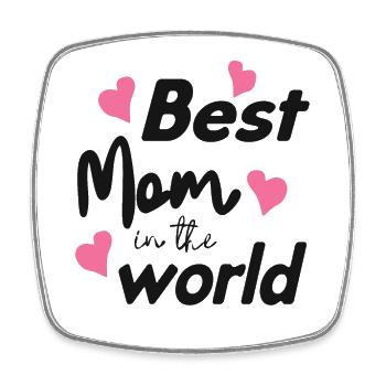 Best Mom In The World - Viereckiger Kühlschrankmagnet - Weiß - Vorne