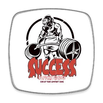 GYM No Excuses Body Building Fitness Gorilla - Viereckiger Kühlschrankmagnet - Weiß - Vorne