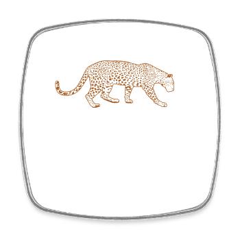 Leopard Big Cat Africa - Square fridge magnet - white - Front