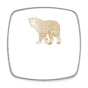 Léopard dans le Big Cat sauvage Afrique - Magnet carré - blanc - Devant