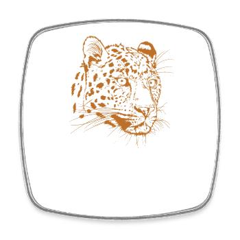 Tête de léopard Big Cat Afrique - Magnet carré - blanc - Devant