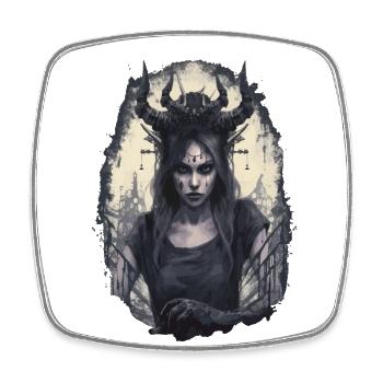 Seduction Girl Devil Evil Goth Gothic Dark - Square fridge magnet - white - Front